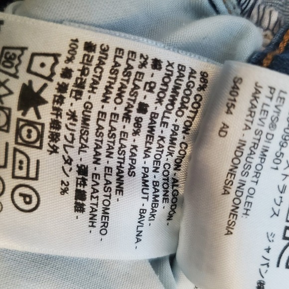 Levi's 518 Straight Leg Jeans in Blue Stretch Denim Size 9 - Picture 3 of 14